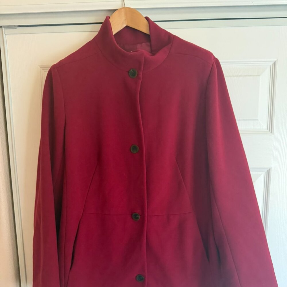 J Jill red wool car coat - tall